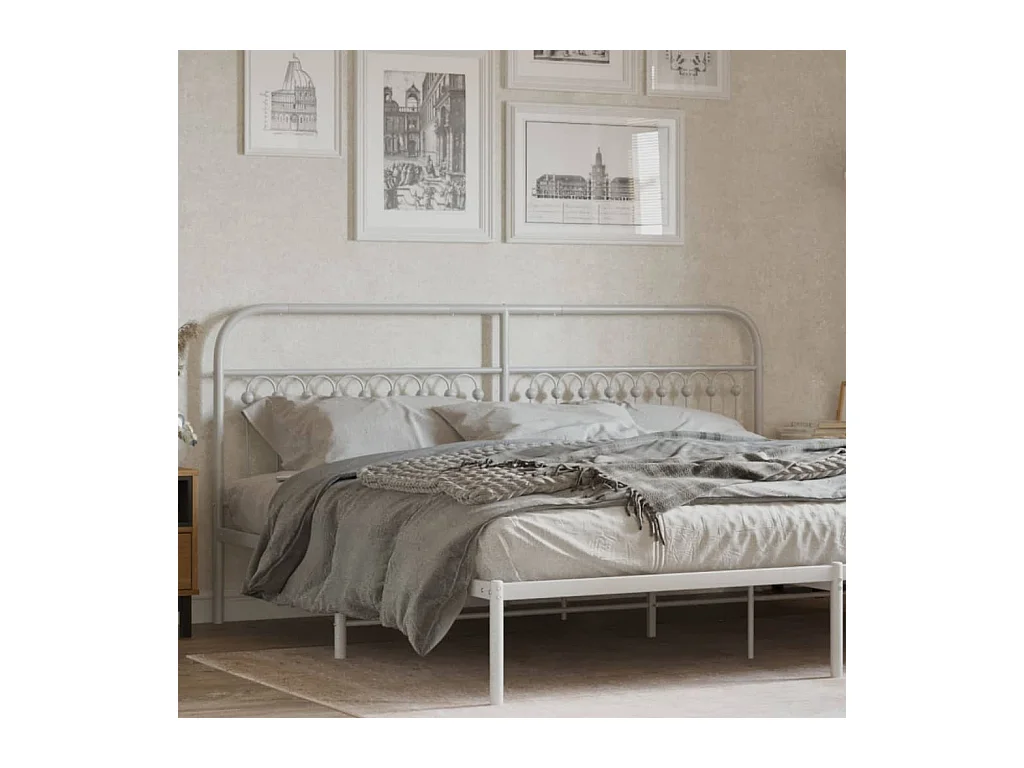 Tête de lit métal blanc 200 cm FR414578