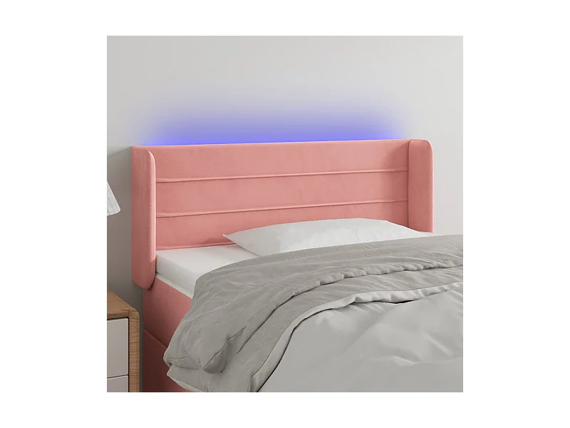 Testiera | Testata del letto a LED Rosa 83x16x78/88 cm in Velluto