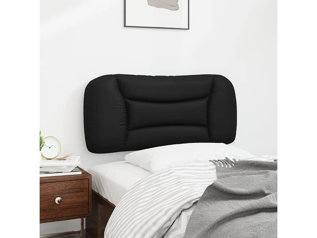 Coussin de tête de lit noir 80 cm similicuir FR513239