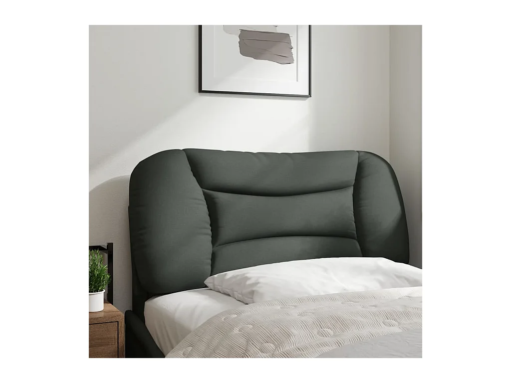 Testata del letto | Cuscino Testiera Grigio Scuro 80 cm in Tessuto