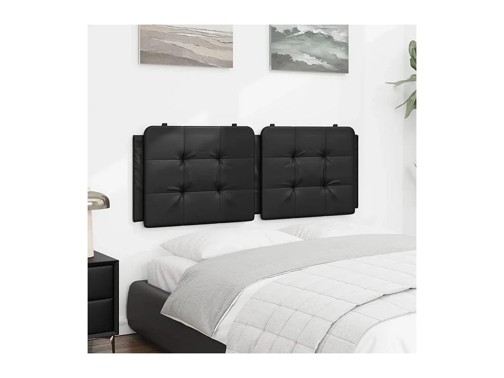 Testata del letto | Cuscino Testiera Nero 140 cm in Similpelle