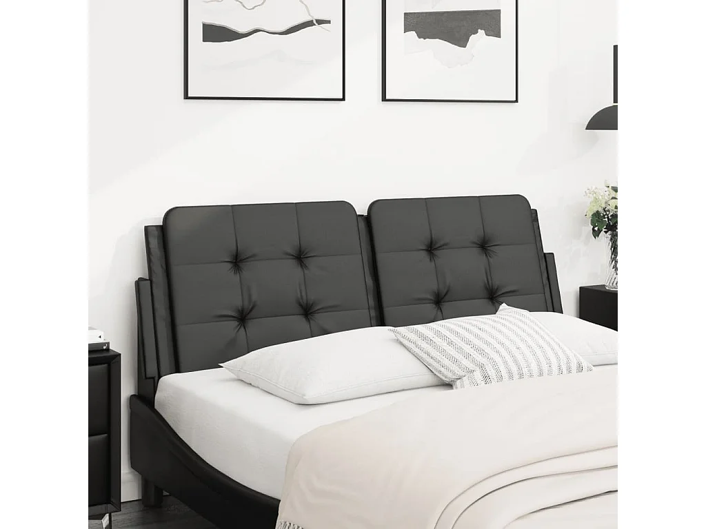 Coussin de tête de lit noir 140 cm similicuir FR954098