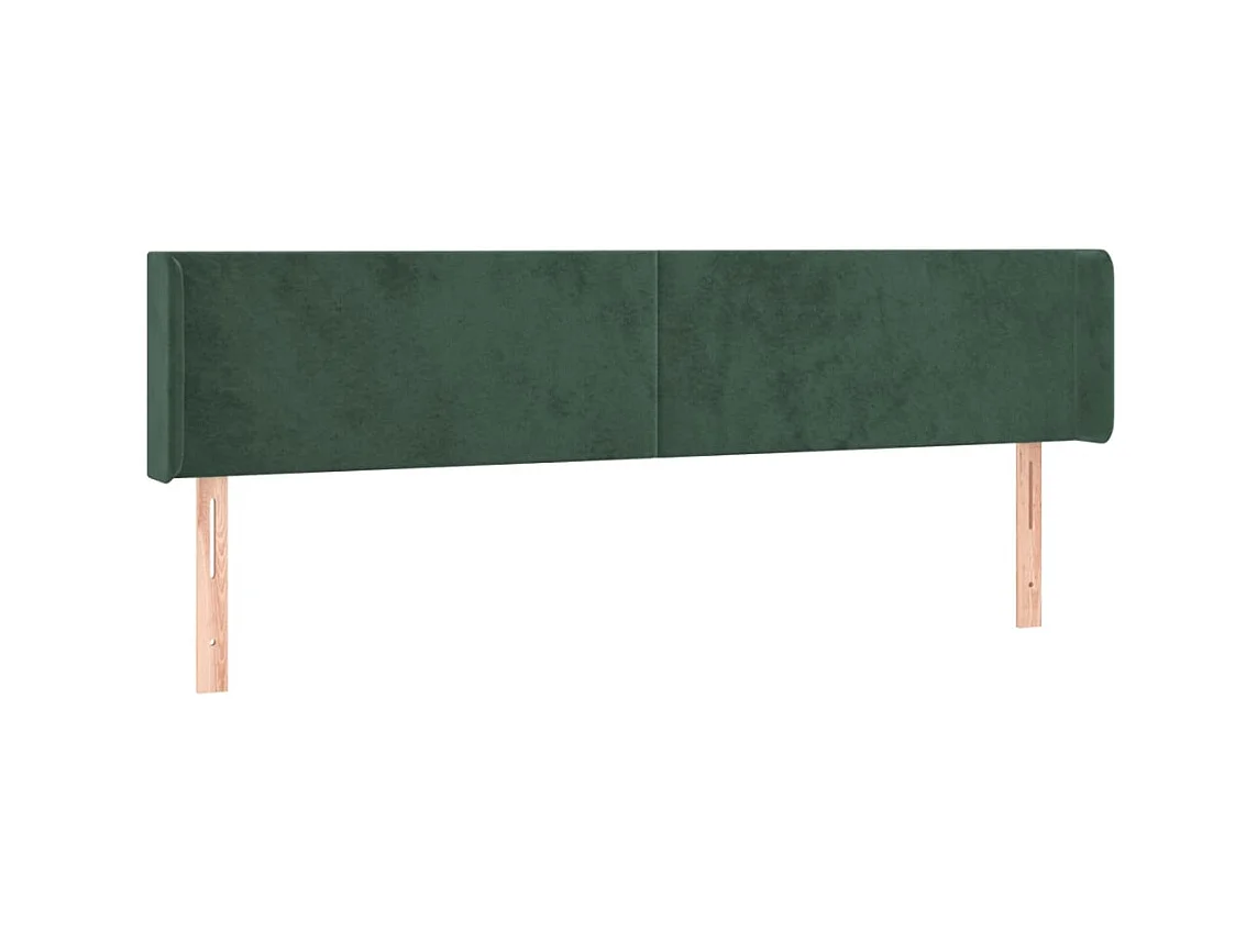 Tête de lit à LED Vert foncé 203x16x78/88 cm Velours FR916660