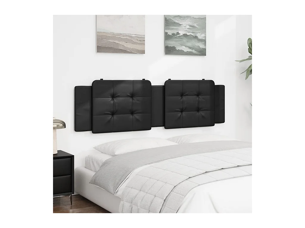 Coussin de tête de lit noir 180 cm similicuir FR129520