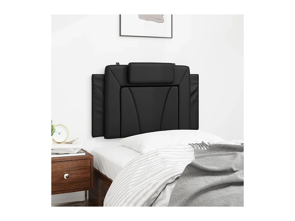 Testata del letto | Cuscino Testiera Nero 80 cm in Similpelle