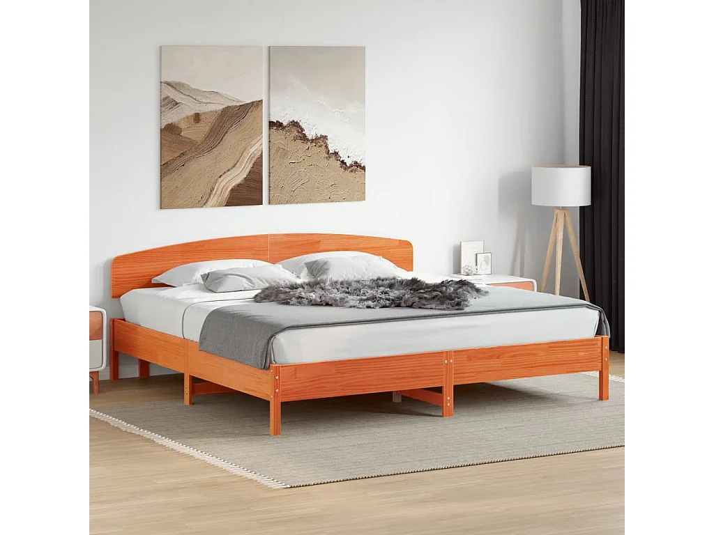 Tête de lit cire marron 200 cm bois massif de pin FR562619