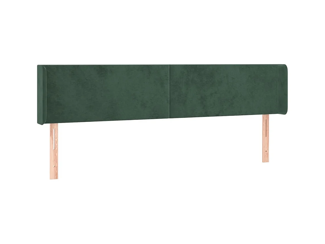 Testiera | Testata del letto a LED Verde Scuro 163x16x78/88 cm in Velluto