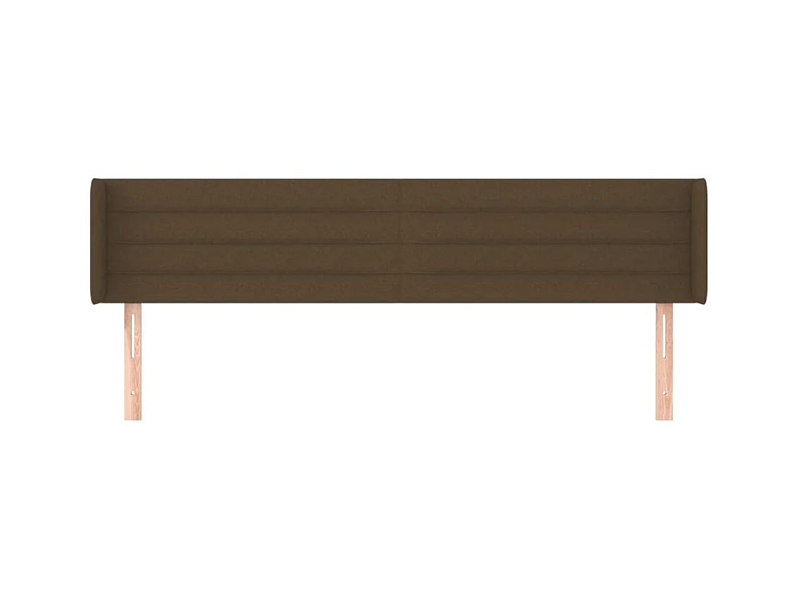 Testiera | Testata del letto ad Orecchio Marrone Scuro 183x16x78/88 cm in Tessuto