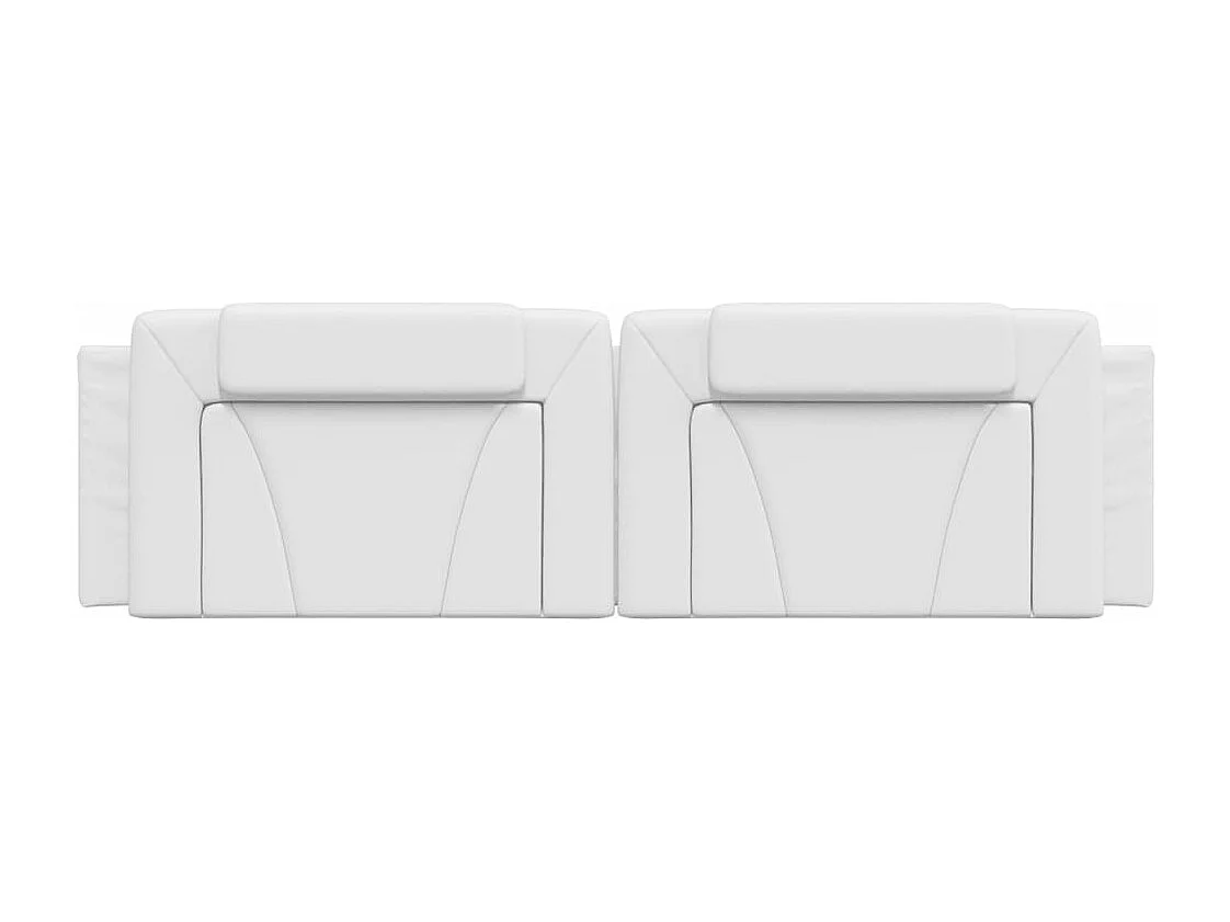 Cabecero de cama acolchado cuero sintético blanco 180 cm ES284043