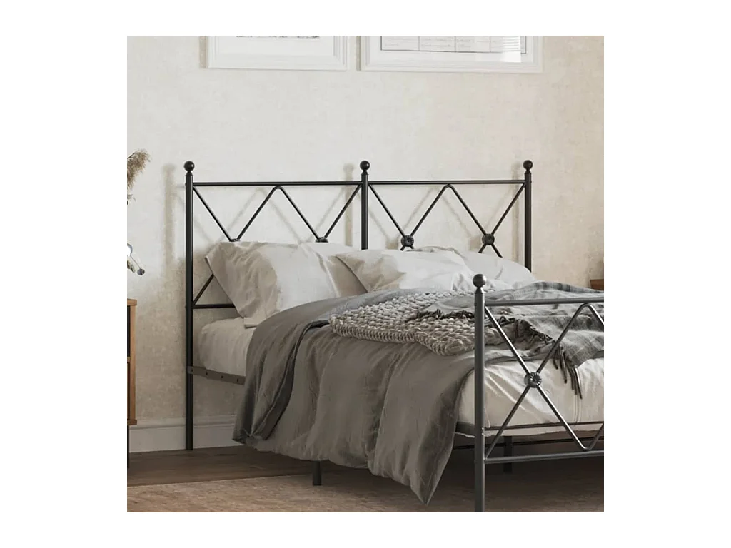 Tête de lit métal noir 120 cm FR911995
