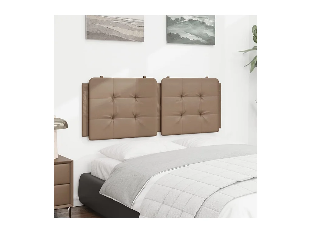 Coussin de tête de lit cappuccino 120 cm similicuir FR465530