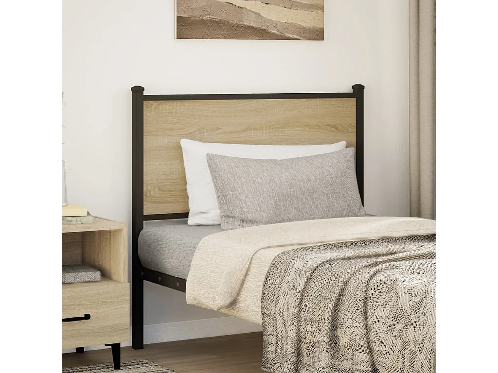 Tête de lit sonoma 90 cm bois d'ingénierie et acier FR104893