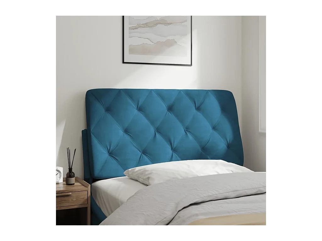 Testata del letto | Cuscino Testiera Blu 100 cm in Velluto