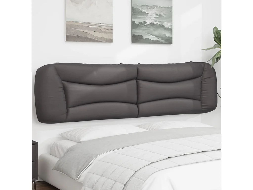 Coussin de tête de lit gris 200 cm similicuir FR586668