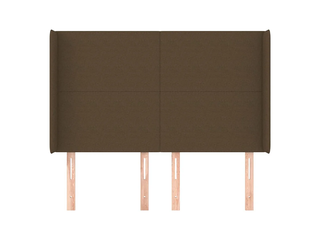 Tête de lit avec oreilles Marron foncé 147x16x118/128 cm Tissu FR247335