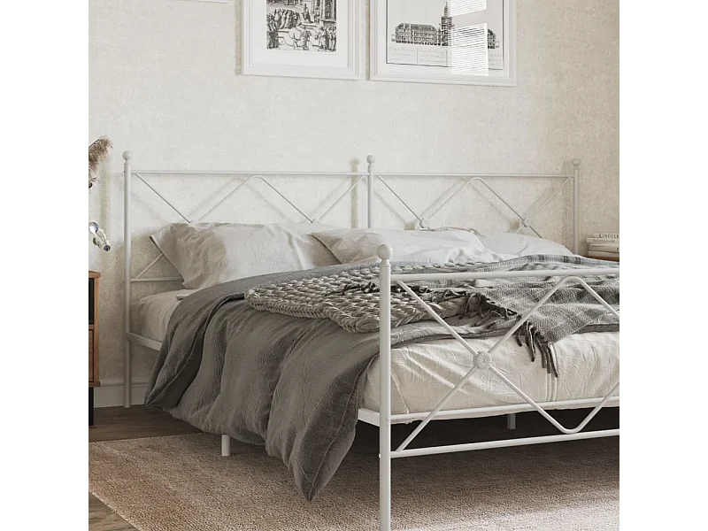 Cabeceira de cama 193 cm metal branco PT415562