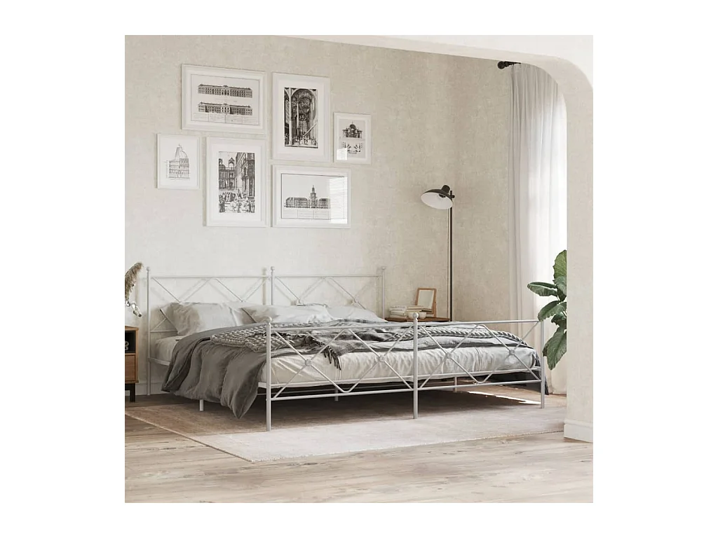 Testiera | Testata del letto in Metallo Bianco 193 cm
