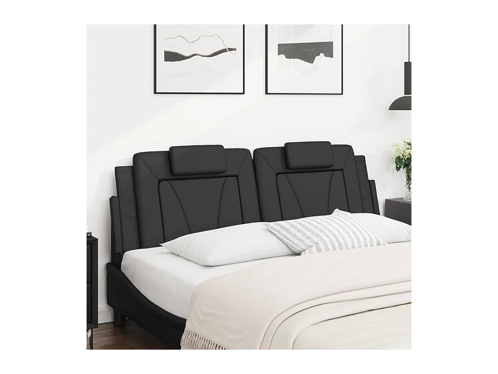 Testata del letto | Cuscino Testiera Nero 160 cm in Similpelle