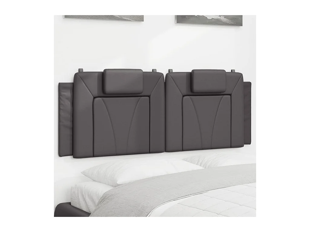 Testata del letto | Cuscino Testiera Grigio 120 cm in Similpelle