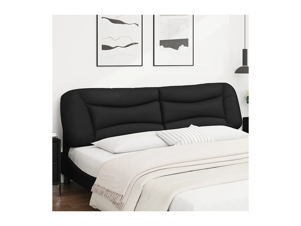 Coussin de tête de lit noir 200 cm similicuir FR130211