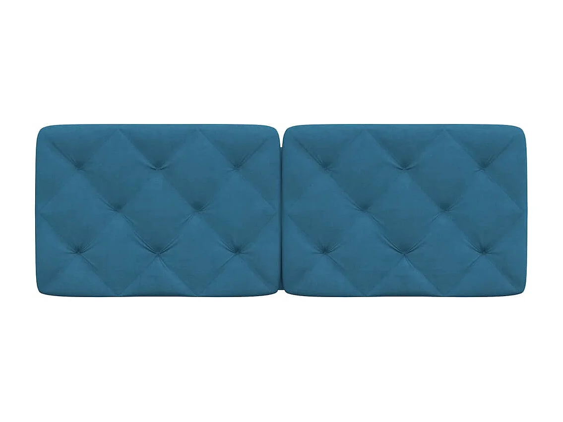Coussin de tête de lit bleu 140 cm velours FR250806