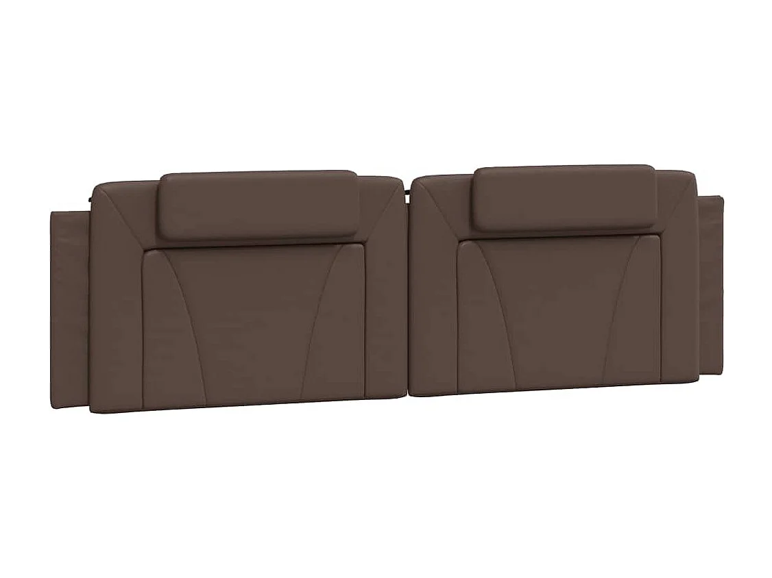 Cabecero de cama acolchado cuero sintético marrón 180 cm ES628967