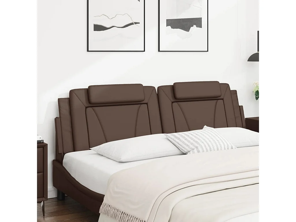 Testata del letto | Cuscino Testiera Marrone 180 cm in Similpelle