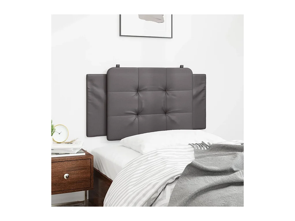 Testata del letto | Cuscino Testiera Grigio 100 cm in Similpelle