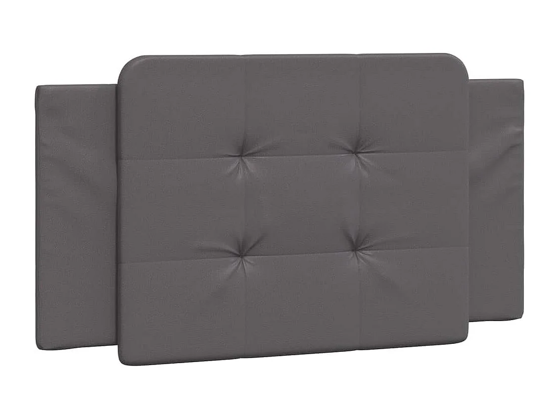 Cabecero de cama acolchado cuero sintético gris 100 cm ES174384