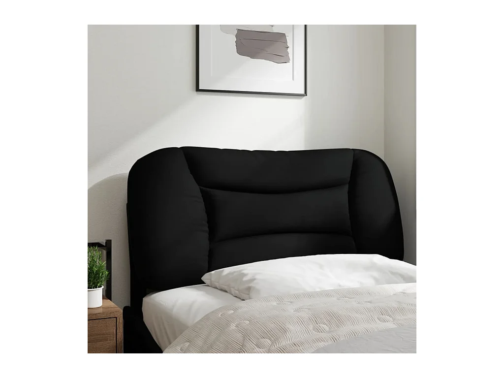 Coussin de tête de lit noir 90 cm tissu FR751103
