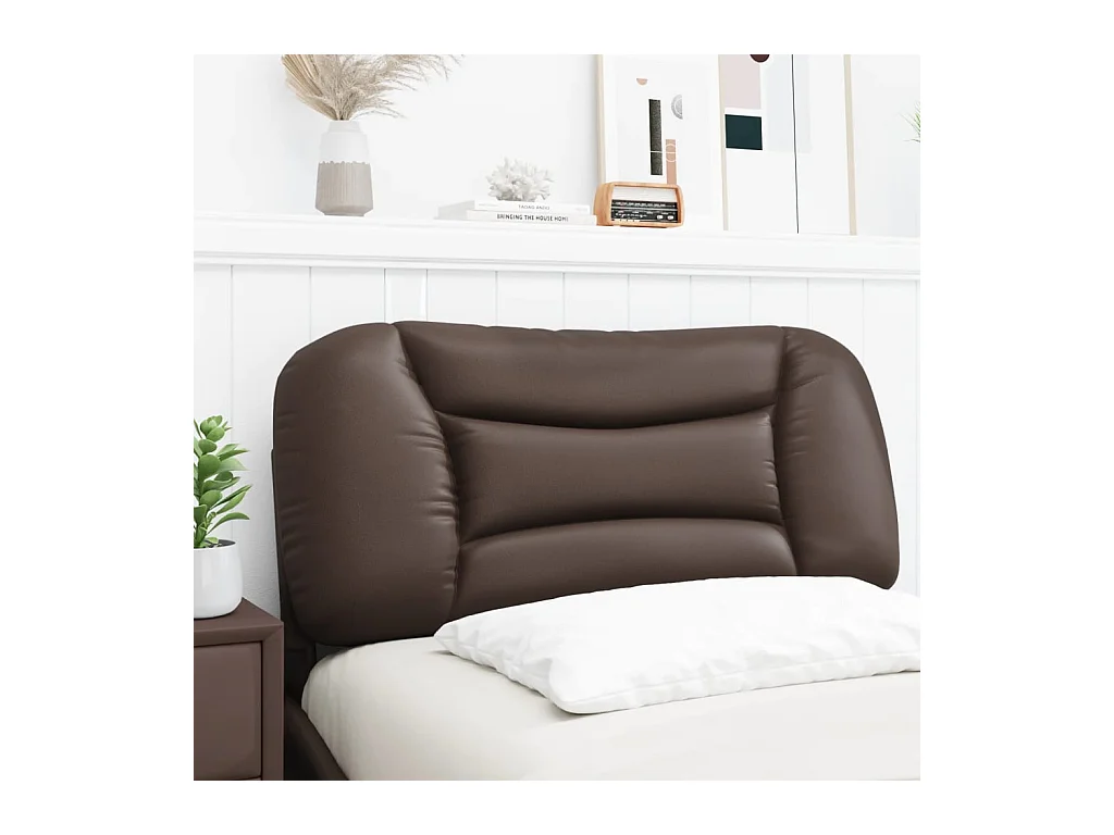 Coussin de tête de lit marron 90 cm similicuir FR636942