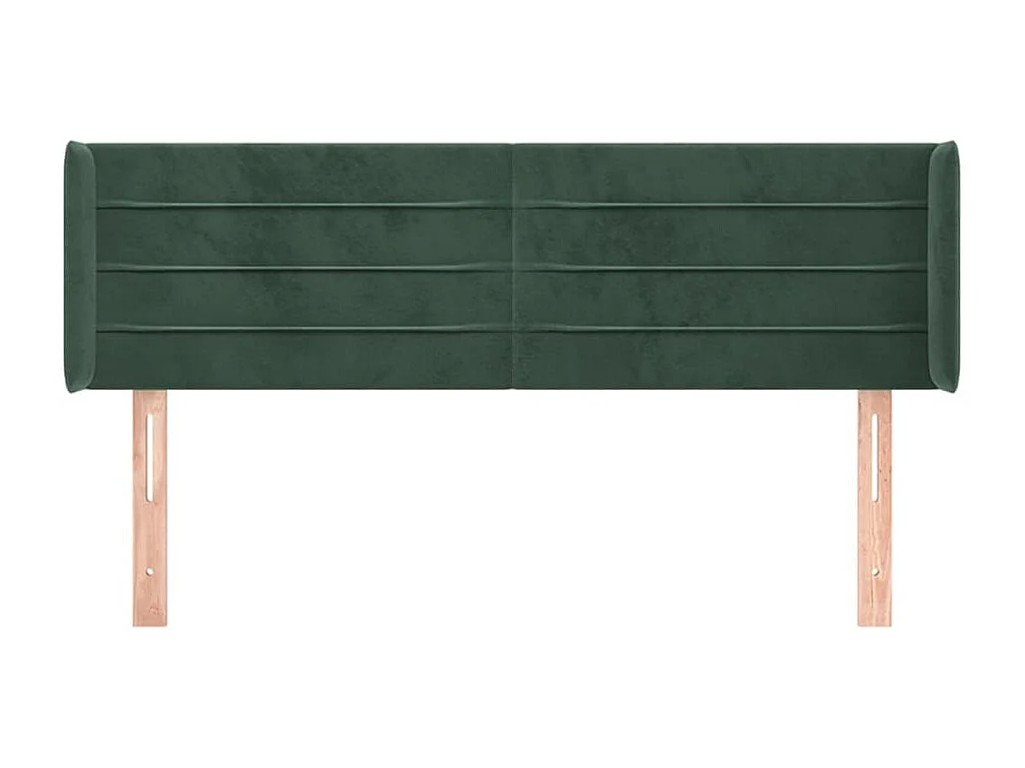 Cabecero de terciopelo verde oscuro 147x16x78/88 cm ES886159