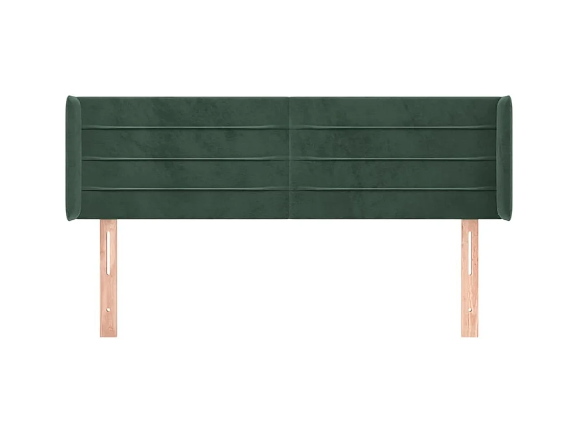 Tête de lit avec oreilles Vert foncé 147x16x78/88 cm Velours FR955722