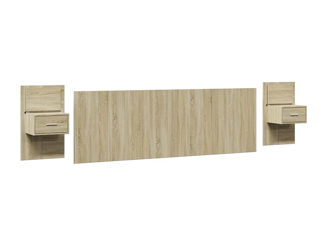 Tête de lit avec armoires chêne sonoma 240 cm bois d'ingénierie FR251565