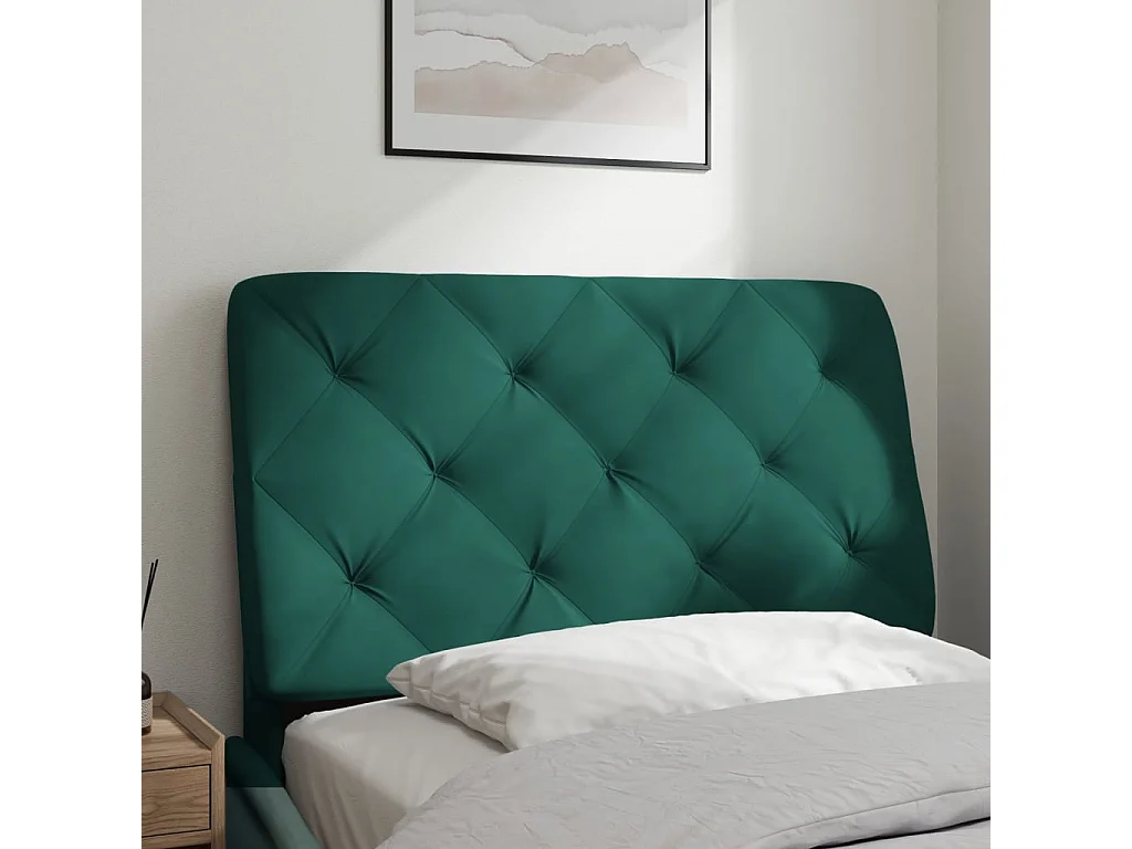 Testata del letto | Cuscino Testiera Verde Scuro 90 cm in Velluto