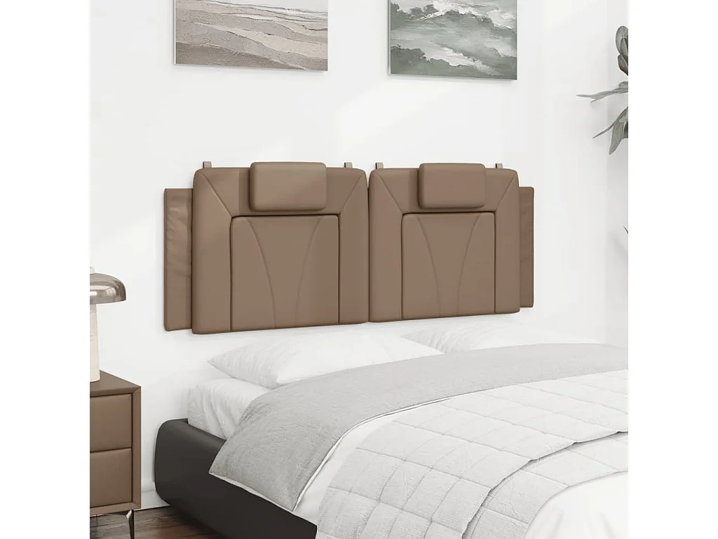Testata del letto | Cuscino Testiera Cappuccino 140 cm in Similpelle