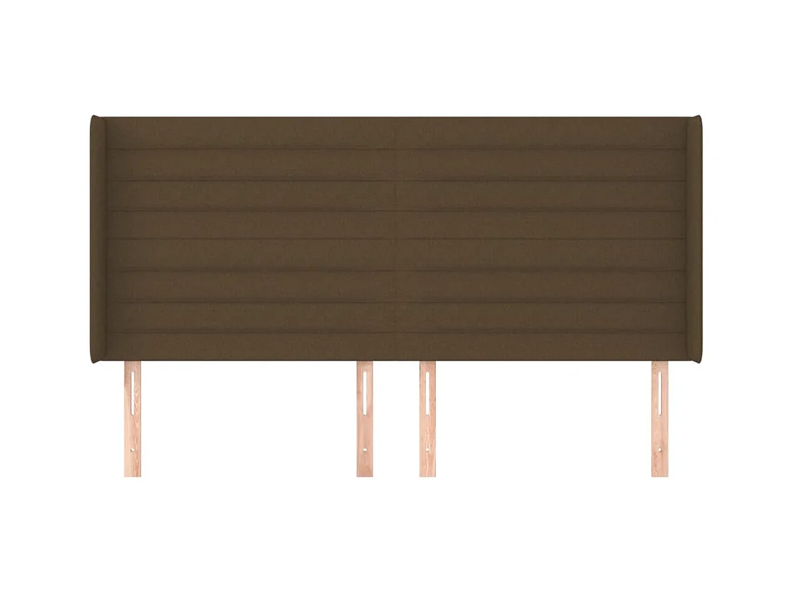 Tête de lit avec oreilles Marron foncé 183x16x118/128 cm Tissu FR985340