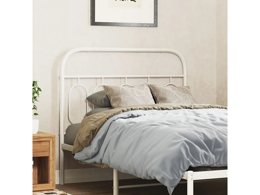 Hoofdbord 107 cm metaal wit BE111659