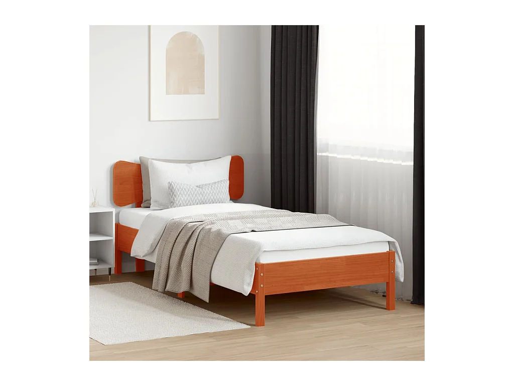 Tête de lit cire marron 90 cm bois massif de pin FR506792