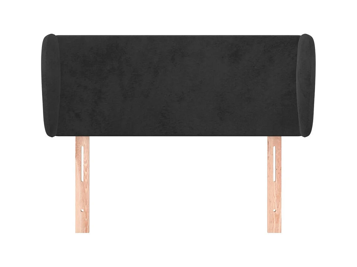 Testiera | Testata del letto ad Orecchio Nera 83 x 23 x 78/88 cm in Velluto