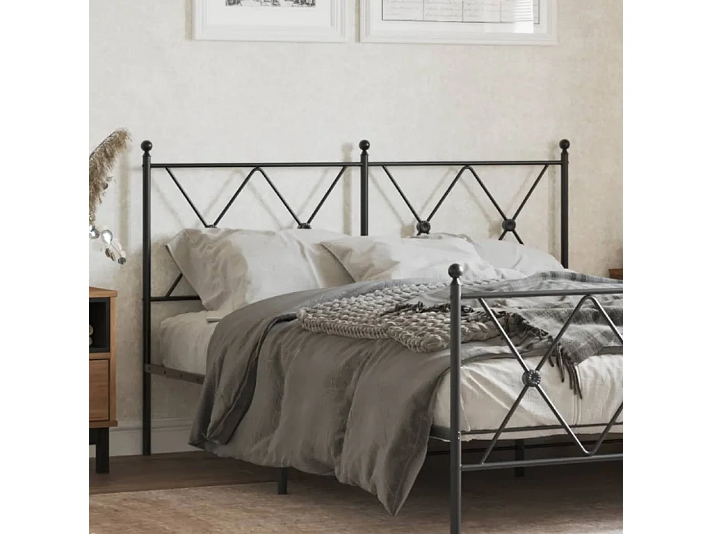 Tête de lit métal noir 137 cm FR102168