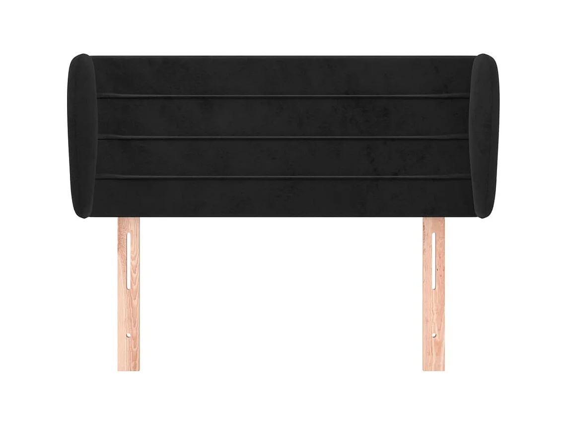 Testiera | Testata del letto ad Orecchio Nera 83 x 23 x 78/88 cm in Velluto