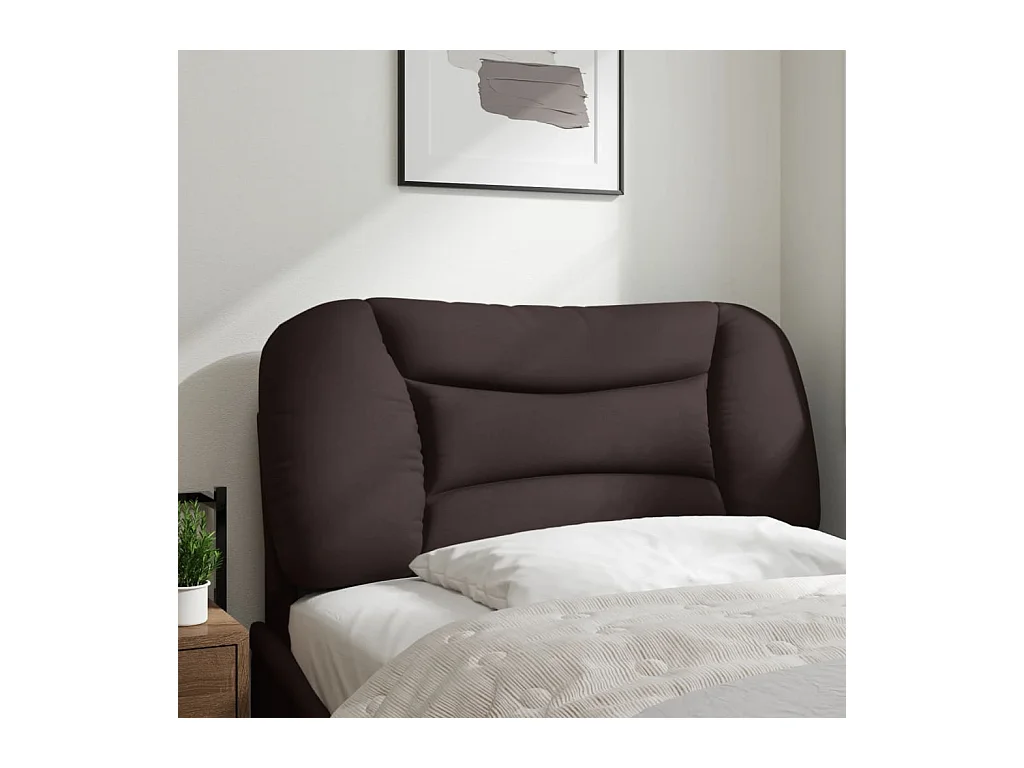 Coussin de tête de lit marron foncé 80 cm tissu FR222689
