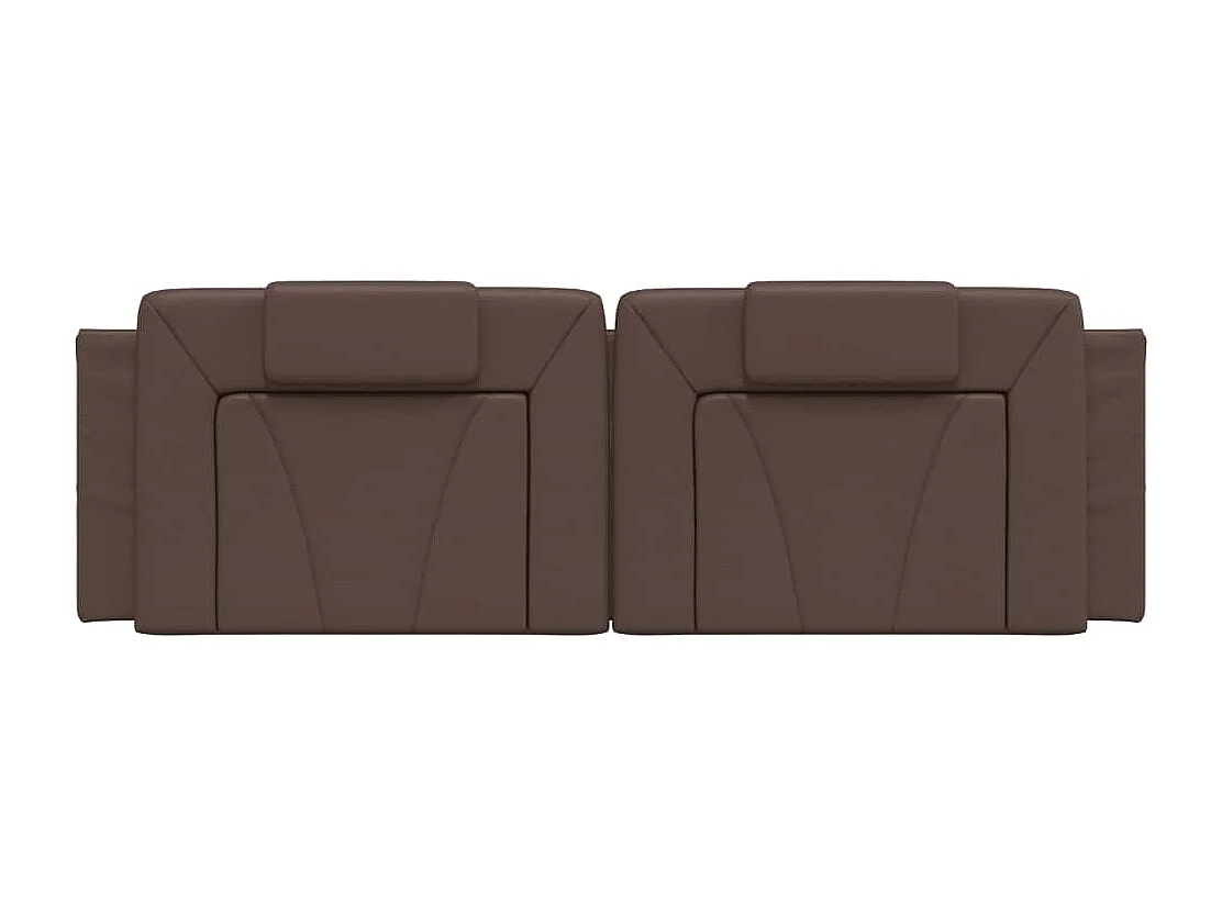 Cabecero de cama acolchado cuero sintético marrón 160 cm ES266782