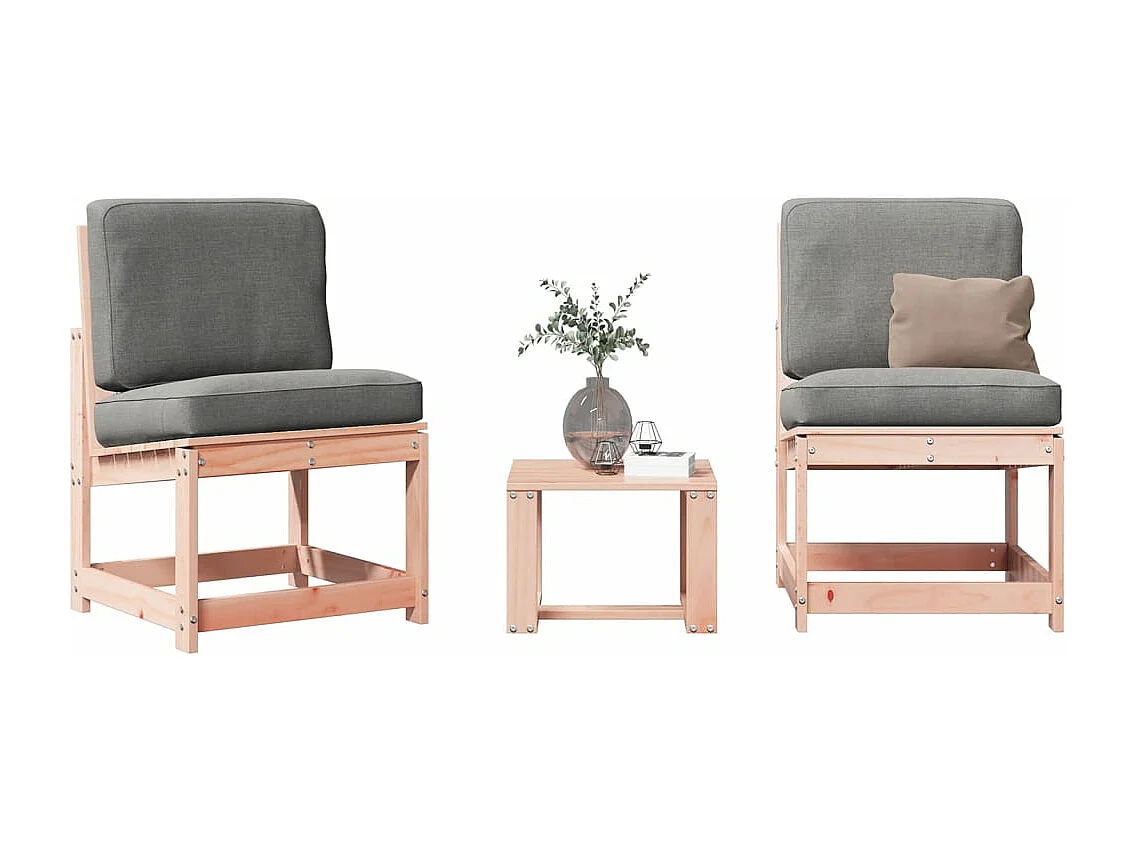 Lot de 3 Salon de jardin bois massif douglas FR143941 FR585420