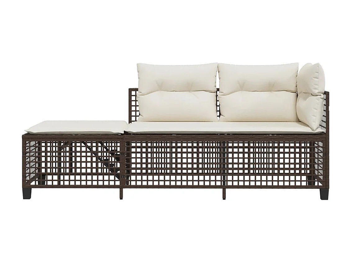 Lot de 3 Salon de jardin d'angle et coussins marron résine tressée FR822754 FR457273