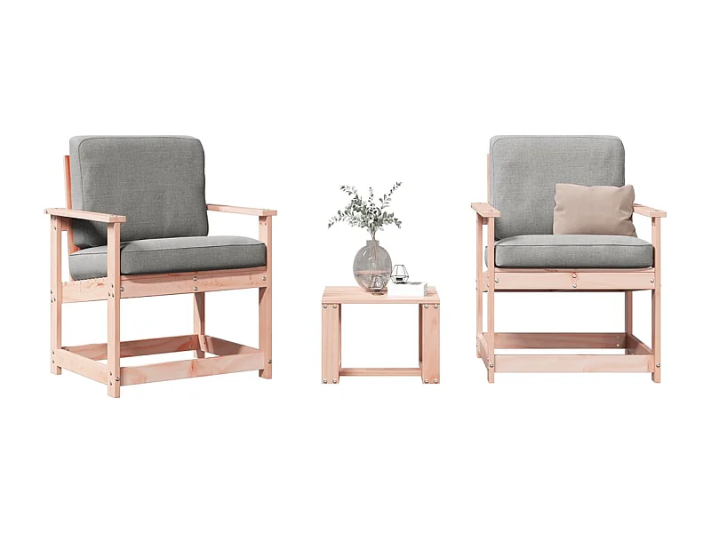 Lot de 3 Salon de jardin bois massif douglas FR637791 FR851854