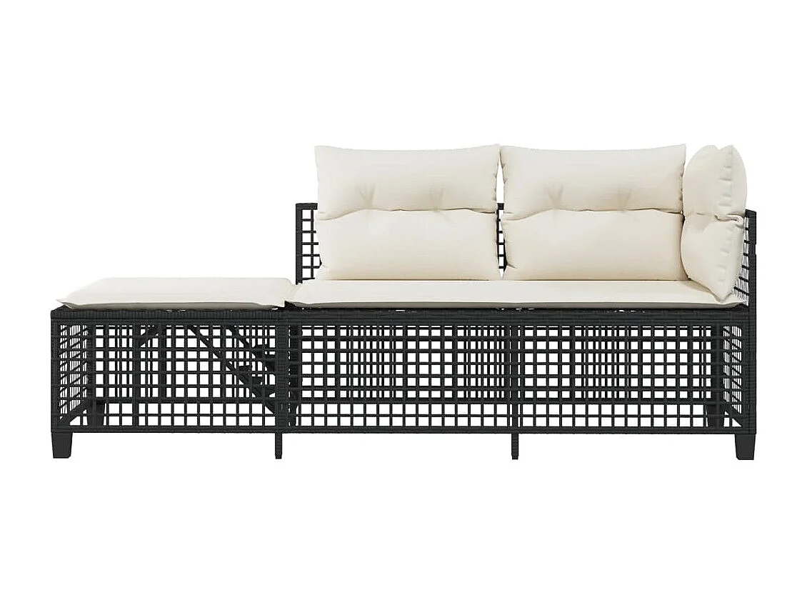 Lot de 3 Salon de jardin d'angle avec coussins noir résine tressée FR439684 FR164360