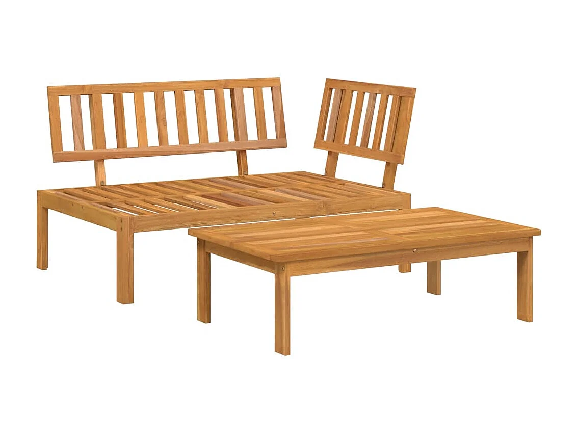 Lot de 2 Salon de jardin palette bois massif d'acacia FR313840 FR976700