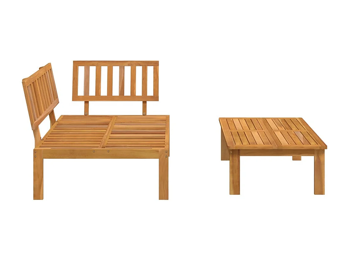 Lot de 2 Salon de jardin palette bois massif d'acacia FR313840 FR976700